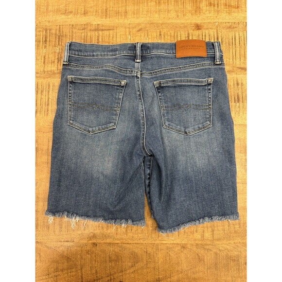 Lucky Brand The Bermuda Jean Shorts Women's Size 6/28 Denim Raw Hem Stretch - Picture 2 of 8